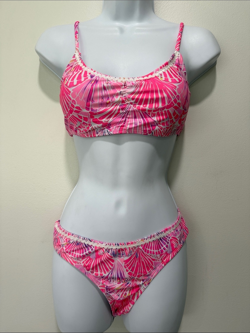 Women’s Pink Patterned Two-Piece Swim Bikini